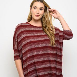 New Junior's Cute Boutique Red striped top